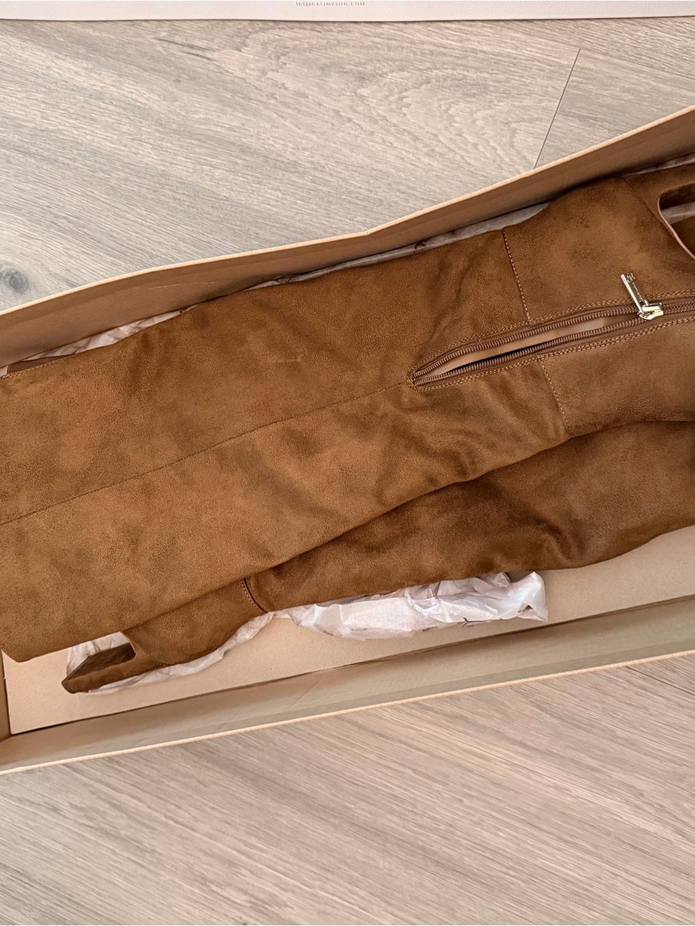 Women’s Suede-Look Brown Pants with Side Zip